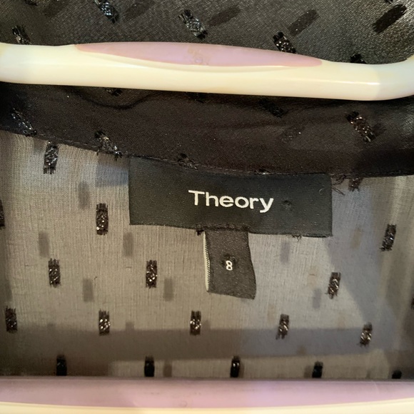 Theory silk black dress, size 8, with slip - Picture 8 of 15